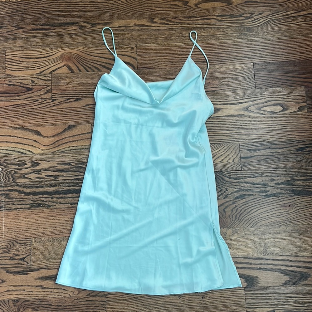 Light Blue Silk Slip Dress